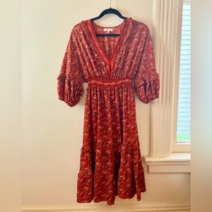 Bohemian floral midi dress